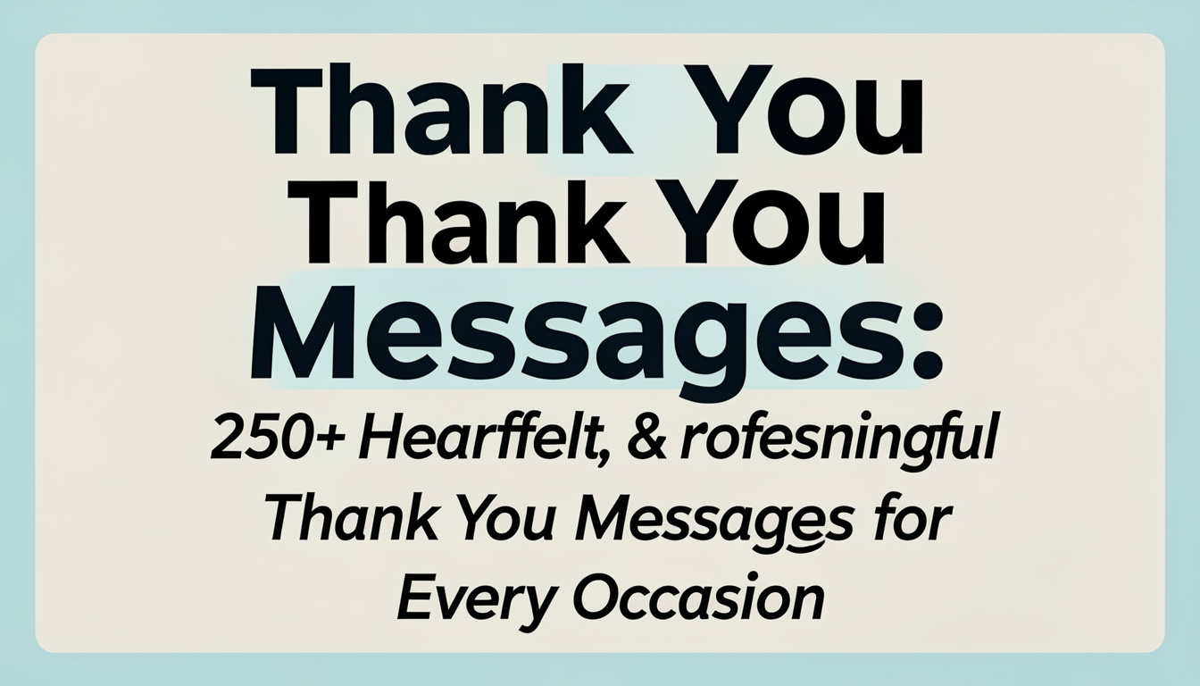 Thank You Messages: 250+ Heartfelt, Professional & Meaningful Thank You Messages for Every Occasion