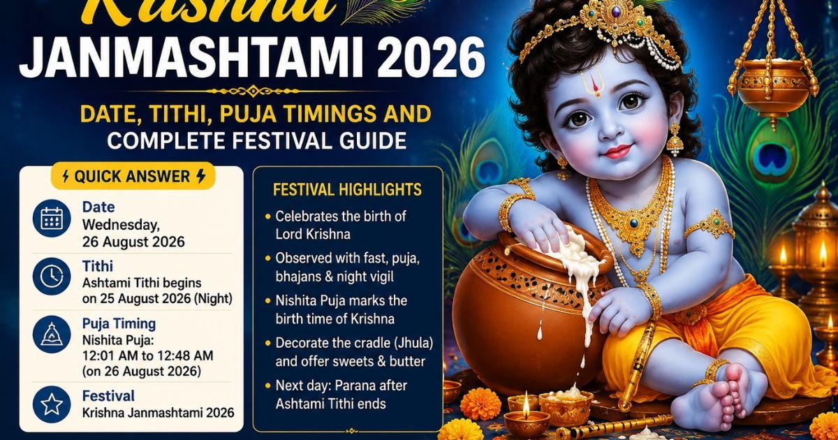 Krishna Janmashtami 2026: Date, Tithi, Puja Timings and Complete Festival Guide