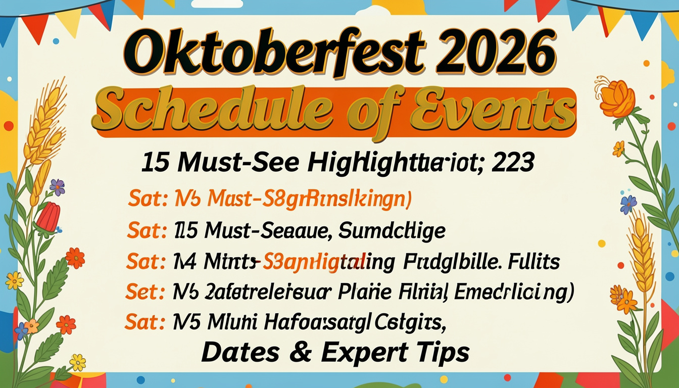 Oktoberfest 2026 Schedule of Events: 15 Must-See Highlights, Dates & Expert Tips